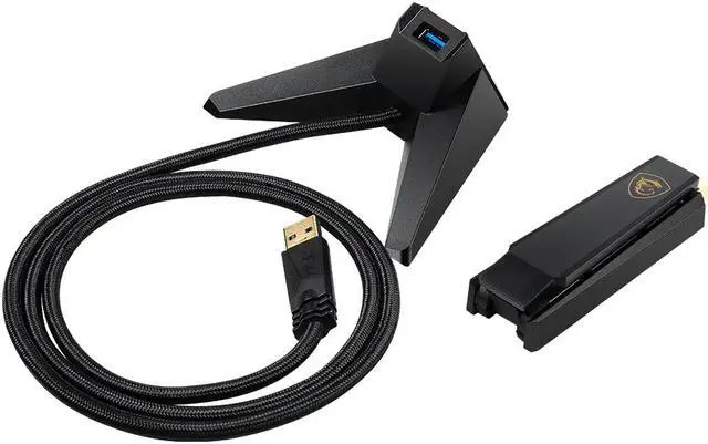 Alt view image 9 of 9 - MSI AXE5400 WiFi 6Tri-Band USB Adapter - WLAN up to 5400 Mbps (6Ghz, 5GHz, 2.4GHz Wireless), USB 3.2 Gen 1 Type-A, MU-MIMO, Adjustable Antenna, Beamforming, WPA3 - Wired Bracket Included