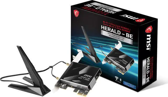 Alt view image 6 of 6 - MSI HERALD-BE WIFI 7 MAX, NCM865 Tri-Band Wi-Fi 7 & Bluetooth 5.4 PCIe Adapter