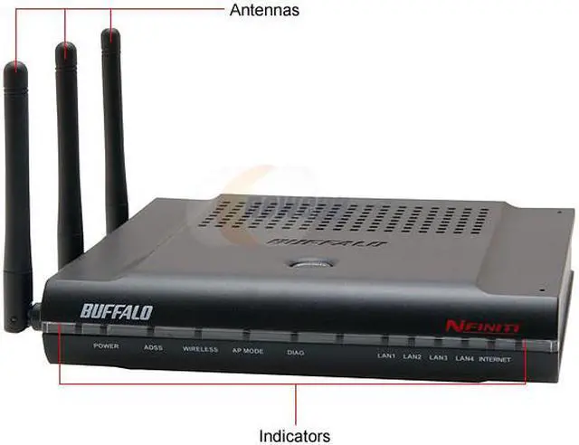 Alt view image 2 of 3 - BUFFALO WZR2-G300N Wireless-N NFINITI Router IEEE802.11n draft 2.0, IEEE802.11b, IEEE802.11g, IEEE802.3u, IEEE802.3