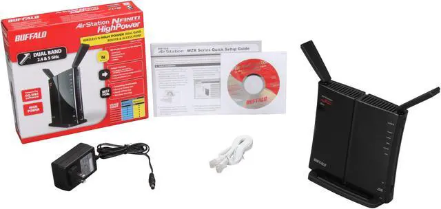 Alt view image 5 of 5 - BUFFALO AirStation HighPower N600 Gigabit Dual Band Wireless Router - WZR-HP-AG300H