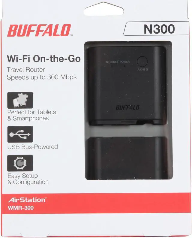 Alt view image 8 of 8 - BUFFALO AirStation N300 Wireless Travel Router - WMR-300