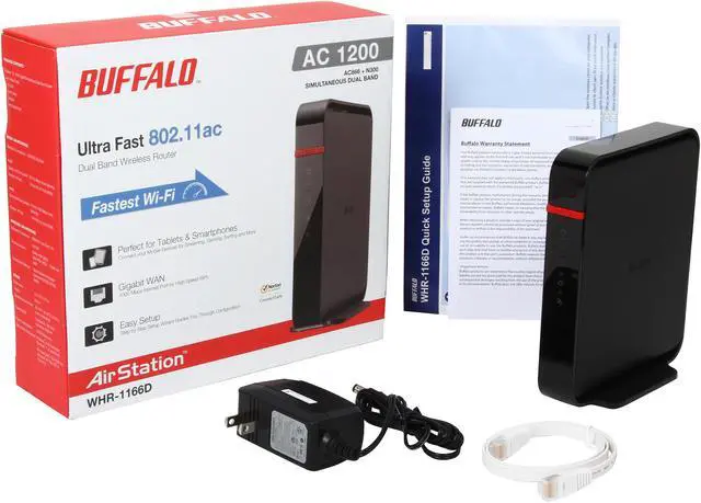 Alt view image 6 of 6 - BUFFALO WHR-1166D AirStation AC 1200 (AC866 + N300) Dual Band Wireless Router