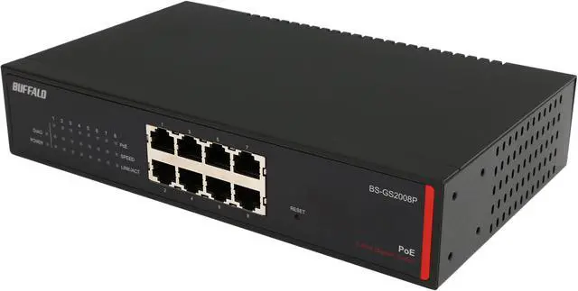 Buffalo BS-GS2008P 8-Port Gigabit Green Ethernet PoE Web Smart