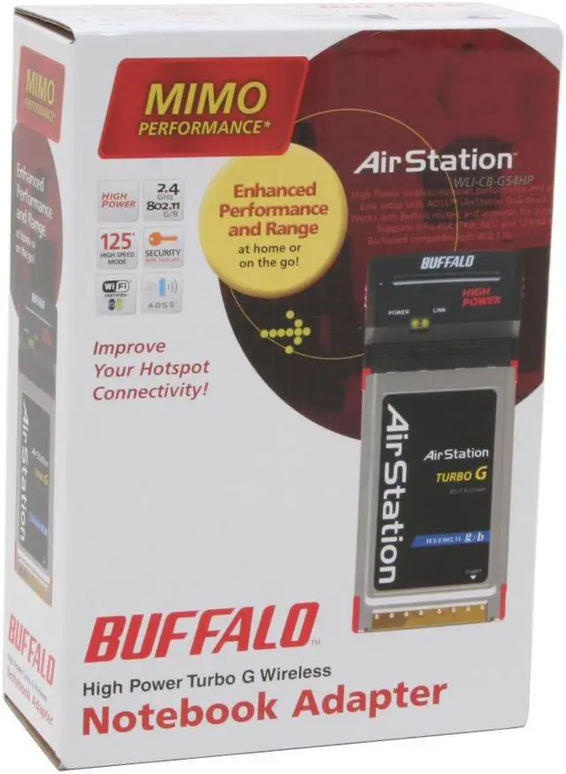 Alt view image 4 of 4 - BUFFALO WLI-CB-G54HP Wireless Notebook Adapter