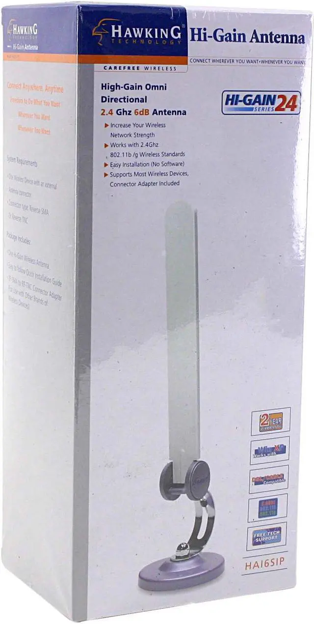 Alt view image 4 of 5 - HAWKING HAI6SIP Hi-Gain 6dBi Omni-Directional Wireless Antenna