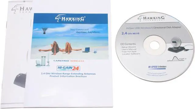 Alt view image 5 of 5 - HAWKING HWU8DD Hi-Gain Wireless-G Dish Adapter IEEE 802.11b/g USB 2.0 Up to 54Mbps Wireless Data Rates