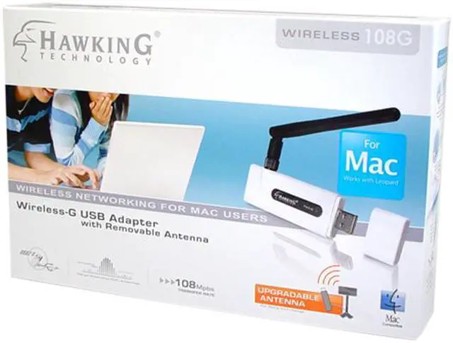 Alt view image 2 of 2 - HAWKING HWUG1A Wireless-G Adapter with Removable Antenna For Mac Users IEEE 802.11b/g USB 2.0 Up to 108Mbps Wireless Data Rates