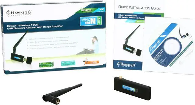 Alt view image 5 of 5 - HAWKING HAWNU1 Wireless-150N Network Adapter with Range Amplifier (Mac & Windows) IEEE 802.11b/g/n USB 2.0 Up to 150Mbps Wireless Data Rates