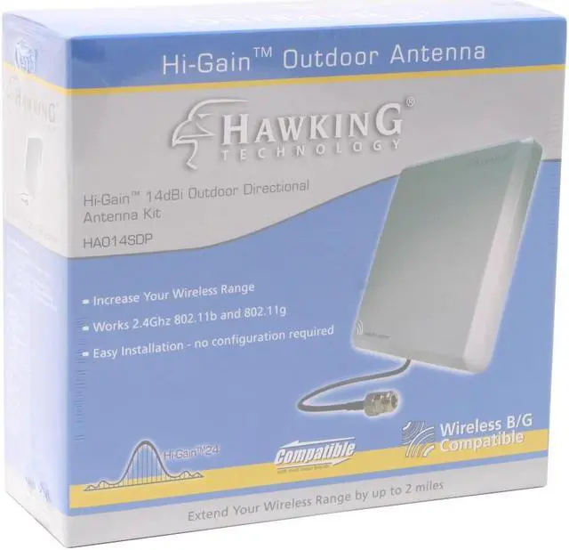Alt view image 4 of 4 - Hawking Technology Hi-Gain Outdoor 2.4 GHz Wi-Fi 14 DBi Directional Antenna (HAO14SDP)