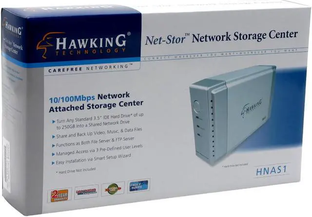 Alt view image 6 of 6 - HAWKING HNAS1 Network Attached Storage Center RJ45