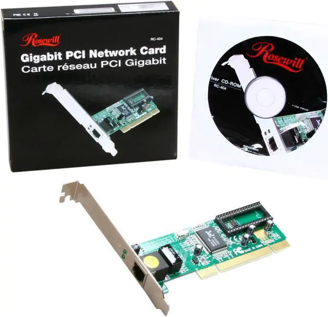 Alt view image 5 of 5 - Rosewill RC-404 - PCI Ethernet Card - 10 / 100 / 1000 Mbps, 1 x RJ45