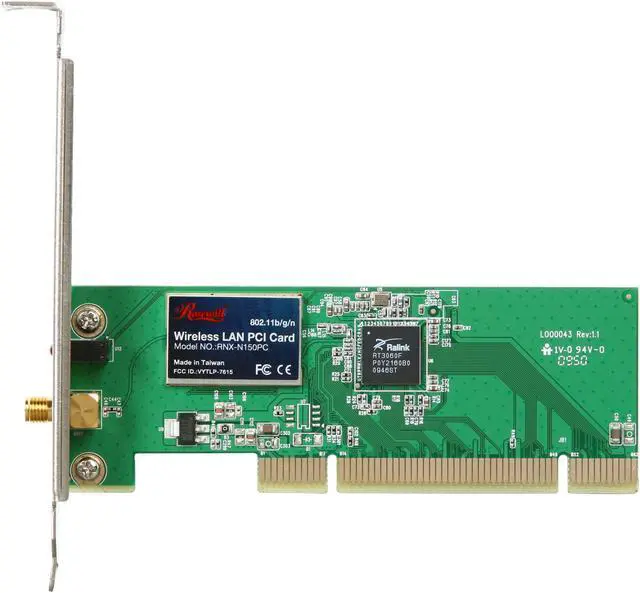 Alt view image 3 of 5 - Rosewill RNX-N150PC Wireless Adapter (1T1R) IEEE 802.11b/g/n PCI 2.2 Up to 150Mbps Wireless Data Rates 64/128 bits WEP WPA (TKIP with IEEE802.1x) WPA2 (AES with IEEE802.1x) XP/ Vista/ Win7