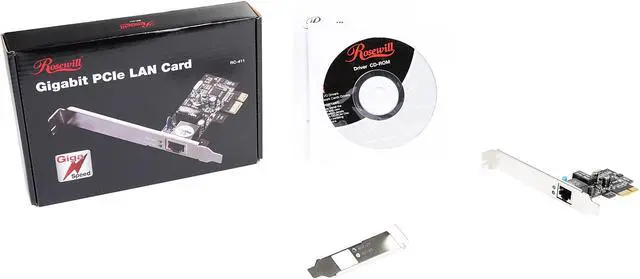 Alt view image 5 of 5 - Rosewill RC-411v3 - Network Adapter 10/100/1000 Mbps PCI-Express 1 x RJ45