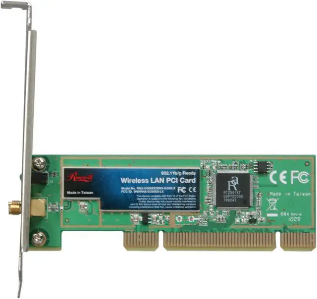 Alt view image 3 of 5 - Rosewill RNX-G300EX Wireless Card IEEE 802.11b/g PCI Up to 54Mbps Data Rates 64/128bit WEP WPA WPA2 802.1x, 802.11i, AES, TKIP with 100cm cable external 2 dBi Antenna