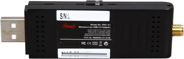 Alt view image 3 of 5 - Rosewill RNX-G1 Wireless Black Dongle w/ External 2dBi SMA Antenna IEEE 802.11b/g A-Type USB 2.0 Up to 54Mbps Wireless Data Rates