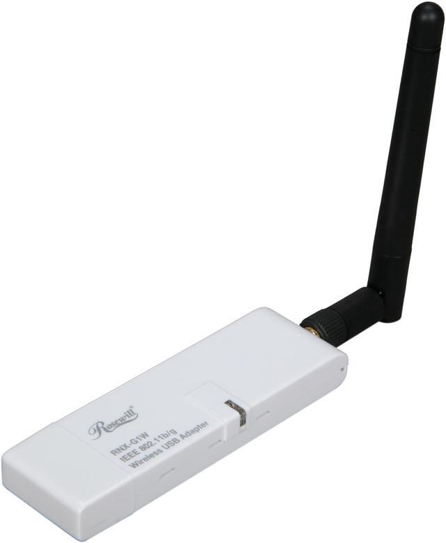 Main image of Rosewill RNX-G1W Wireless White Dongle with External 2dBi SMA Antenna IEEE 802.11b/g USB 2.0 Up to 54Mbps Wireless Data Rates