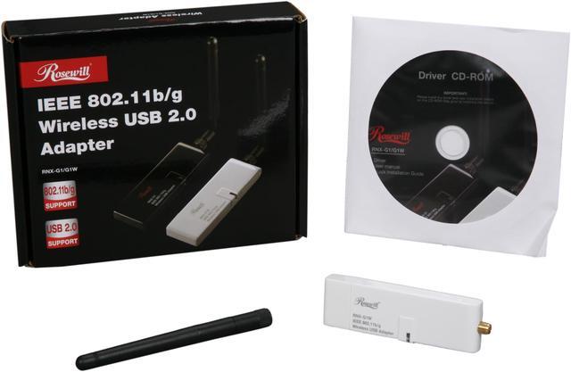 Alt view image 6 of 6 - Rosewill RNX-G1W Wireless White Dongle with External 2dBi SMA Antenna IEEE 802.11b/g USB 2.0 Up to 54Mbps Wireless Data Rates