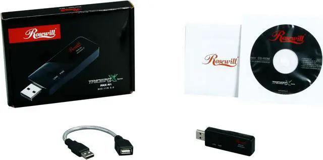 Alt view image 4 of 4 - Rosewill RNX-N1 Wireless-N 2.0 Dongle (2T2R) IEEE 802.11b/g/n USB2.0 Up to 300Mbps Data Rates/ WPA/WPA2 (AES, 64,128-WEP with shared-key authentication) Cisco CCS V1.0, V2.0 and V3.0 compliant Vista/Win7/MAC