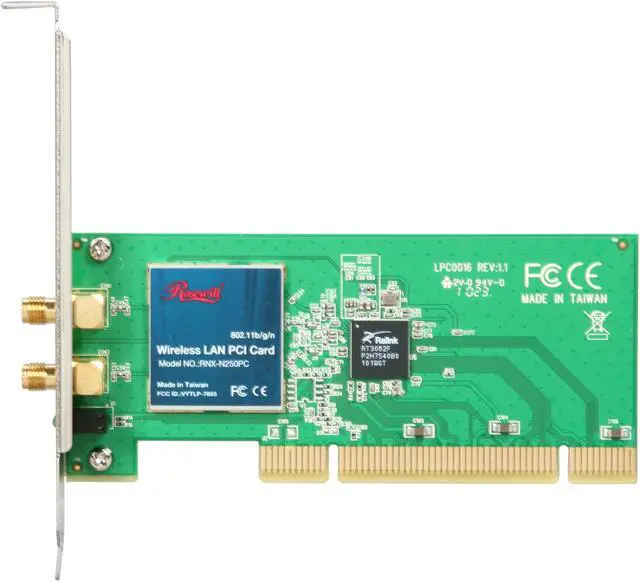 Alt view image 3 of 5 - Rosewill RNX-N250PC Wireless Adapter IEEE 802.11b/g, IEEE 802.11n Draft PCI Draft N 2T2R Up to 300Mbps Wireless Data Rates WPA/WPA2; WPA-PSK/WPA2-PSK; 64/128 BIT WEP; TKIP/AES