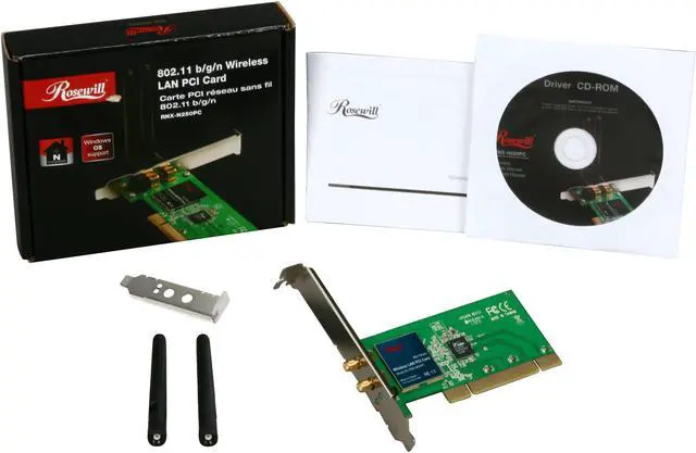 Alt view image 5 of 5 - Rosewill RNX-N250PC Wireless Adapter IEEE 802.11b/g, IEEE 802.11n Draft PCI Draft N 2T2R Up to 300Mbps Wireless Data Rates WPA/WPA2; WPA-PSK/WPA2-PSK; 64/128 BIT WEP; TKIP/AES