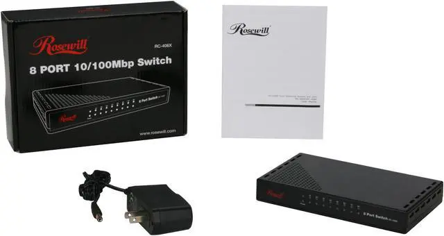 Alt view image 5 of 5 - Rosewill RC-408X 10/100Mbps 8-Port Fast Ethernet Switch