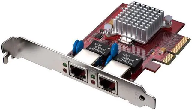 Main image of Rosewill RC-401-Dual-EX Two Gigabit Network Server Adapter 10/100/1000Mbps PCI-e x4 2 x RJ45