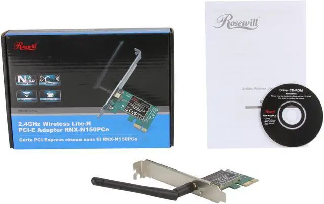 Alt view image 5 of 5 - Rosewill RNX-N150PCe - Wireless N150 Wi-Fi Adapter - IEEE 802.11b/11g/11n, (1T1R), Up to 150 Mbps Data Rates, PCIe 2.0 Interface, WPS Supported