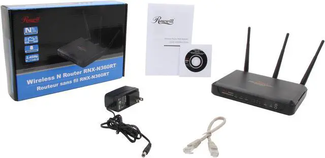 Alt view image 5 of 5 - Rosewill RNX-N360RT - N300 Wi-Fi Router - IEEE 802.11b / g / n, Up to 300Mbps Data Rates, Three Fixed Antennas