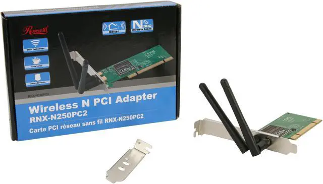 Alt view image 5 of 5 - Rosewill RNX-N250PC2 - Wireless N300 Wi-Fi Adapter - IEEE 802.11b/11g/11n, (2T2R), Up to 300 Mbps Data Rates, PCI Interface