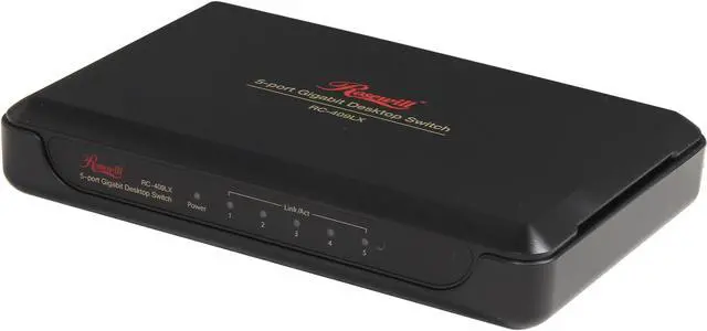 Main image of Rosewill RC-409LX Switch 10/100/1000 Mbps 5 x RJ45 Auto-Negotiation RJ45 ports (Auto MDI / MDIX) 2K MAC Address Table 1MB Buffer Memory