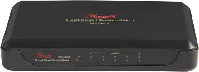Alt view image 2 of 6 - Rosewill RC-409LX Switch 10/100/1000 Mbps 5 x RJ45 Auto-Negotiation RJ45 ports (Auto MDI / MDIX) 2K MAC Address Table 1MB Buffer Memory
