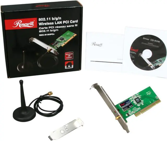 Alt view image 5 of 5 - Rosewill RNX-N150PCx, Wireless N150 Wi-Fi Adapter, IEEE 802.11b/11g/11n, (1T1R) Up to 150Mbps Wireless Data Rates, PCI 2.2 Interface