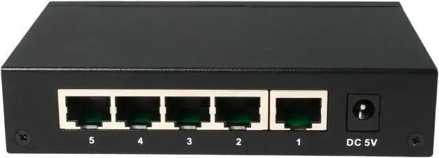 Alt view image 4 of 5 - Rosewill RC-415 - 10/10/1000 Mbps 5-Port Gigabit Green Ethernet Desktop Switch in Metal Enclosure