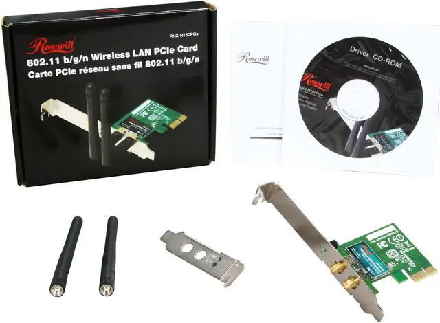 Alt view image 5 of 5 - Rosewill RNX-N180PCe Wireless Adapter IEEE 802.11b/g/n PCI Express Revision 1.1 Up to 300Mbps Wireless Data Rates