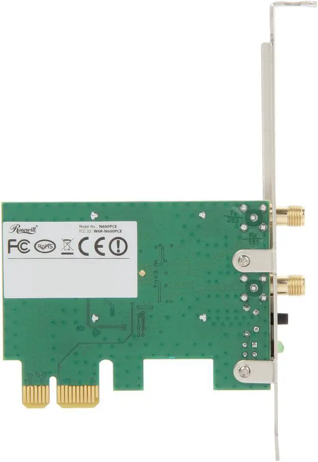 Alt view image 4 of 5 - Rosewill RNX-N600PCE - Dual Band Wireless N600 Wi-Fi Adapter - IEEE 802.11b / 11g / 11n, Up to 300 Mbps (5.0 GHz) + 300 Mbps (2.4 GHz) Data Rates, PCI E Interface, 2 High Power Dual Band Antennas