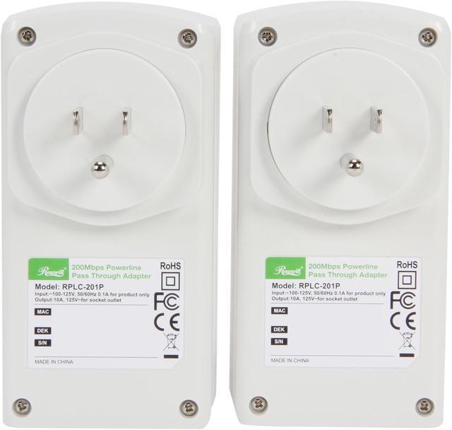 Alt view image 4 of 6 - Rosewill RPLC-201PKIT 200Mbps Powerline AV Pass-Through Adapter (Starter Kit - 2 Units) Up to 200Mbps