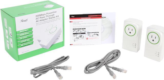 Alt view image 6 of 6 - Rosewill RPLC-201PKIT 200Mbps Powerline AV Pass-Through Adapter (Starter Kit - 2 Units) Up to 200Mbps