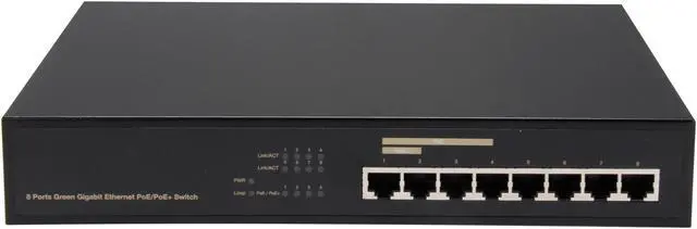 Alt view image 2 of 5 - Rosewill RGS-108P - Two (2) or Four (4) Port Ethernet Desktop Gigabit PoE Switch with Metal Enclosure