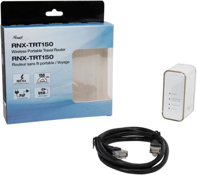 Alt view image 6 of 6 - Rosewill RNX-TRT150RT - Wireless N150 Travel Router - IEEE 802.11b / g / n, Up to 150 Mbps Wireless Data Rates, Portable