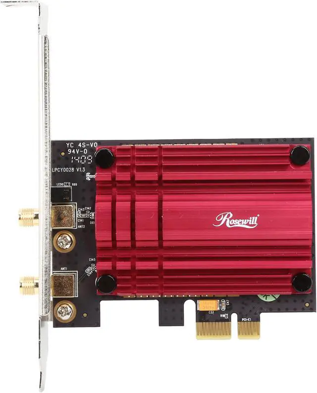 Alt view image 4 of 6 - Rosewill RNX-AC1200PCE - Dual Band Wireless AC1200 Adapter, IEEE 802.11AC a/b/g/n, Up to 867 Mbps (5.0 GHz) + 300 Mbps (2.4 GHz) Wi-Fi Data Rates, PCI-E Interface