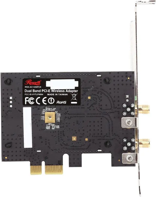 Alt view image 5 of 6 - Rosewill RNX-AC1200PCE - Dual Band Wireless AC1200 Adapter, IEEE 802.11AC a/b/g/n, Up to 867 Mbps (5.0 GHz) + 300 Mbps (2.4 GHz) Wi-Fi Data Rates, PCI-E Interface
