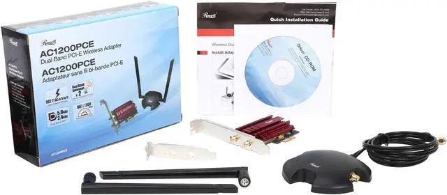 Alt view image 6 of 6 - Rosewill RNX-AC1200PCE - Dual Band Wireless AC1200 Adapter, IEEE 802.11AC a/b/g/n, Up to 867 Mbps (5.0 GHz) + 300 Mbps (2.4 GHz) Wi-Fi Data Rates, PCI-E Interface