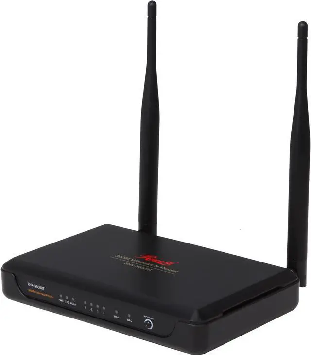 Main image of Rosewill RNX-N300RTv2 - Wireless N300 Router - IEEE 802.11 b/g/n, Up to 300 Mbps Wi-Fi Data Rates, 2 x 5 dBi Fixed Antenna