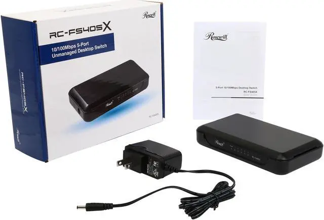 Alt view image 6 of 6 - Rosewill RC-FS405X - 10/100Mbps 5-Port Unmanaged Power-Saving Desktop Switch