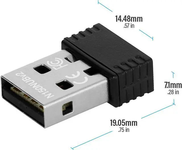 Alt view image 3 of 6 - Rosewill N150 Wireless Nano USB Wi-Fi Adapter, 150 Mbps Data Rates, USB 2.0, Raspberry Pi / Pi 2 Compatible