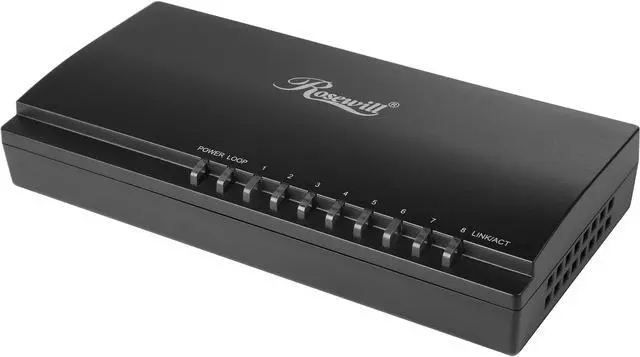 Main image of Rosewill RC-410LXv2, 10/100/1000 Mbps 8-Port Gigabit Desktop Switch