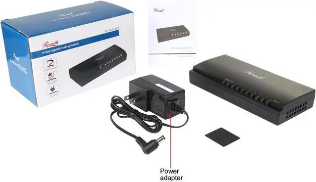 Alt view image 6 of 6 - Rosewill RC-410LXv2, 10/100/1000 Mbps 8-Port Gigabit Desktop Switch