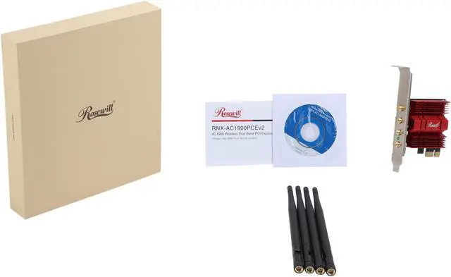 Alt view image 5 of 5 - Rosewill RNX-AC1900PCEv2, Dual Band Wireless AC1900 Wi-Fi Adapter for Desktop, Up to 1300 Mbps (5.0 GHz) + 600 Mbps (2.4 GHz) Wireless Data Rates, PCI-Express Interface, 4 x External Antennas