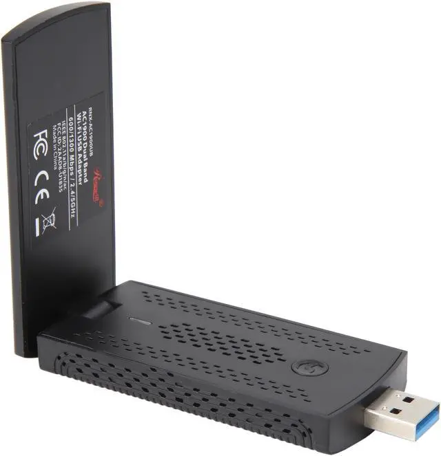 Alt view image 2 of 8 - Rosewill RNX-AC1900UB, AC1900 Dual Band, Wireless Wi-Fi USB 3.0 Adapter, IEEE 802.11ac, 5 GHz and 2.4 GHz (1300 Mbps / 600 Mbps), Advanced Heat Sink Design, 3 ft Extension Cable, Win 10 Compatible