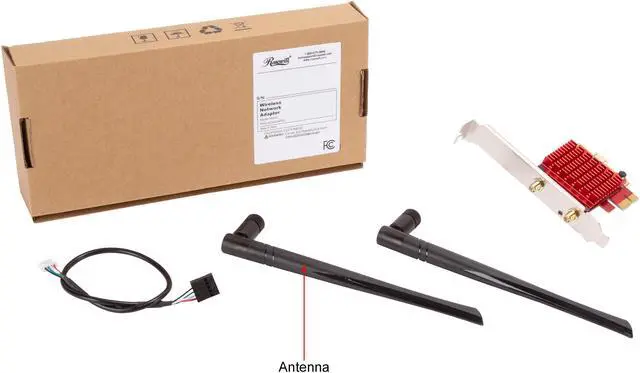 Alt view image 5 of 5 - Rosewill PCI-e WiFi 6 Network Card AX3000Mbps Bluetooth 5.0 Adapter - Wireless PCI Express Wi-Fi Adapters 802.11AX AX200 2.4GHz/5.8GHz Dual Band Antenna for Windows 10